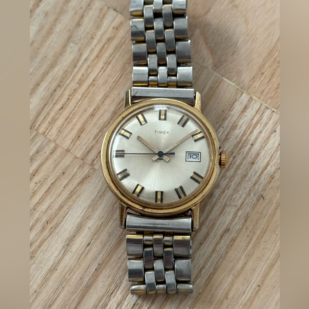 Timex Mercury Rare Vintage Watch Mechanical Winding Gold Case Stretch Bracelet - Picture 5 of 15